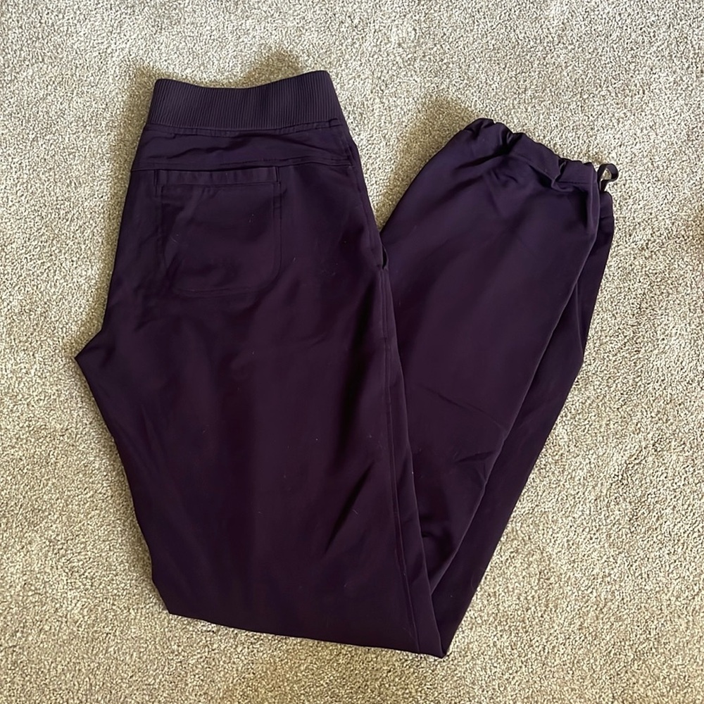Athleta Deep Plum Drawstring Studio Pants, Size 0